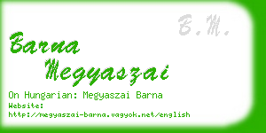 barna megyaszai business card